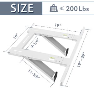 Flamorrow Window Air Conditioner Support Bracket, No Drilling or Tools Required, Drillless Easy Install AC Mount, Heavy Duty Window AC Bracket Fits Single or Double Hung Windows, Holds Up to 200lbs