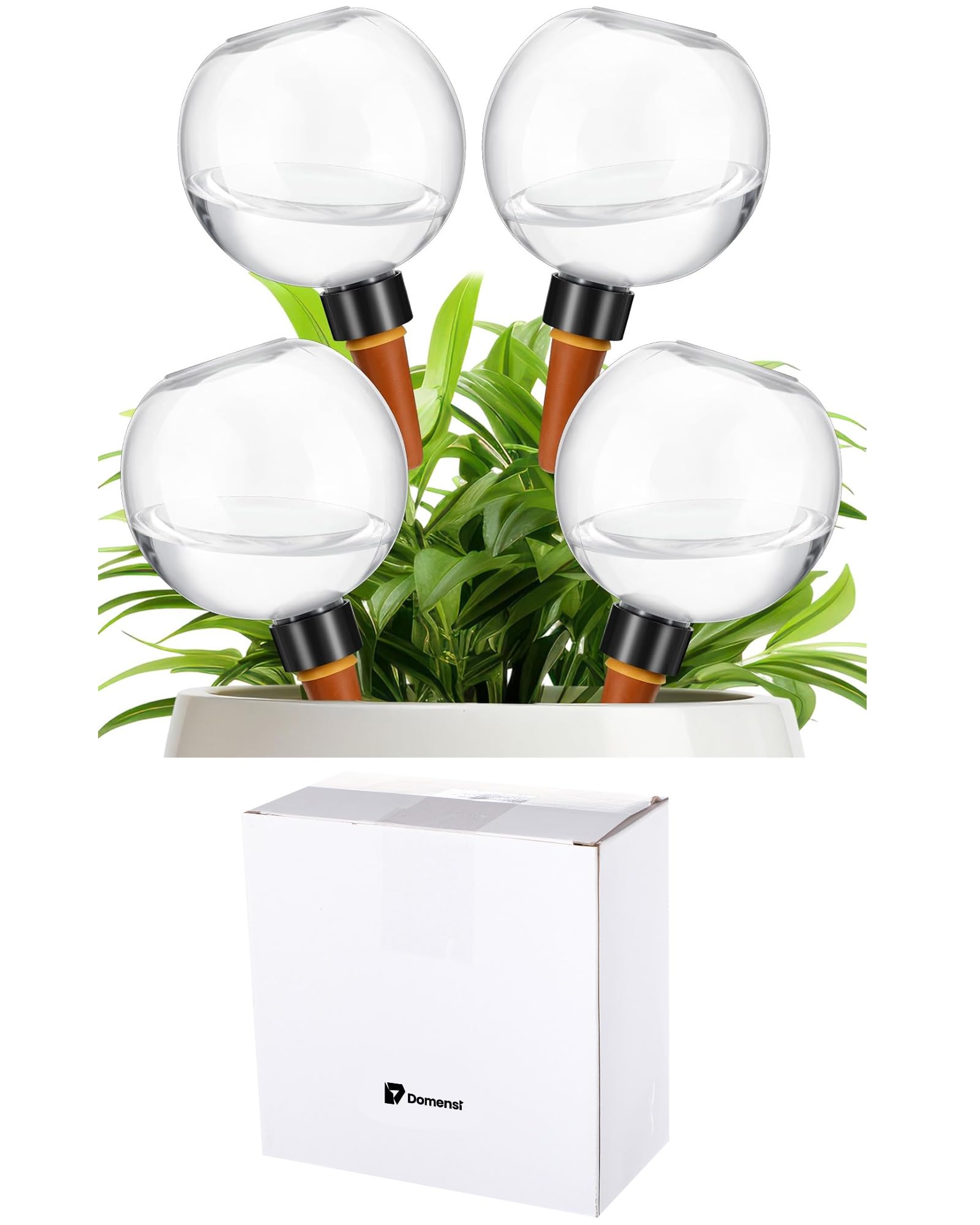 Domensi 4 Pcs Watering Globes Automatic Plastic Self Watering Planter Insert Waterer Watering Bulbs 17 oz for Indoor Plants Drip Irrigation Plant Watering Devices with Slow Release Control for Garden