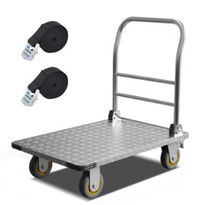 flatbed cart, 36x24 inch folding platform trucks with 2000lbs weight capacity heavy duty dolly cart feature 5inch caster to handle large and heavy loads foldable platform cart easy to store