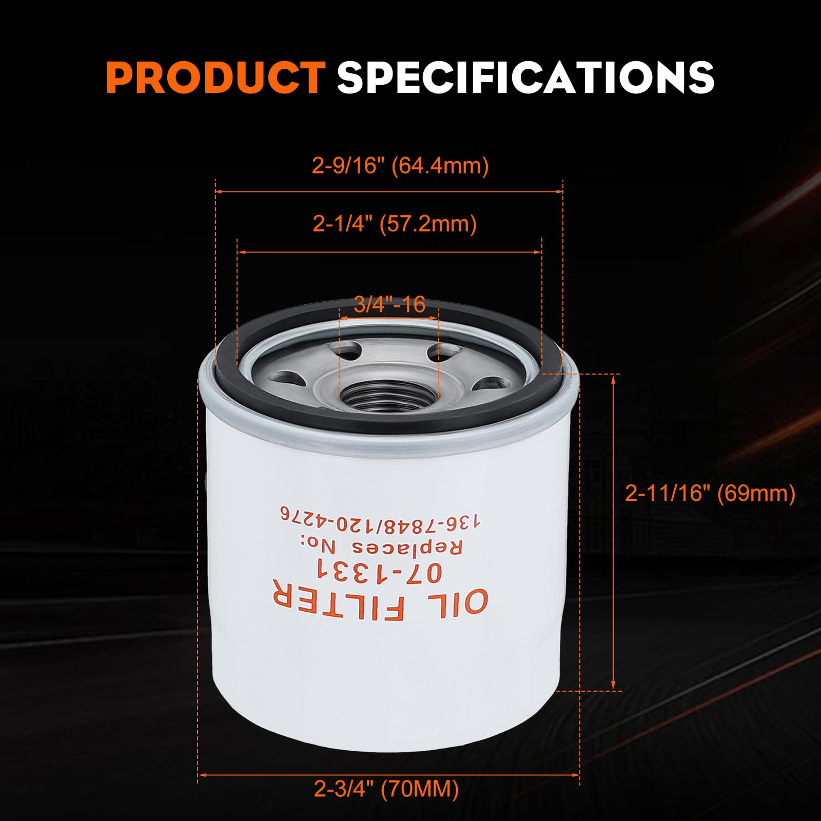 Hipa 136-7848 Oil Filter AM107423 for Toro V-Twin Engine Timecutter SS4200 SS4225 SS4250 SS5000 SS5425 Zero Turn Mower Parts 120-4276 Oil Change Kit 2Pack