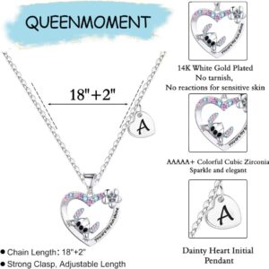 QUEENMOMENT Stitch Necklace Gifts for Kids Girls Ohana Necklace You are My Sunshine Birthday Stitch Jewelry for Daughter Granddaughter Niece Teen Little Girl Silver K