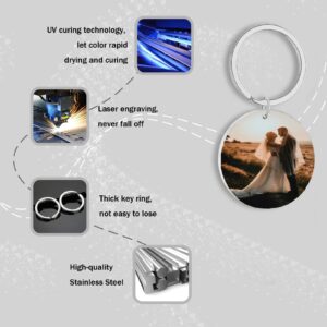 Generic Photo Keychain Personalized,Custom Photo/Text/Dog Tag Key+Icons,Men Women Couple Anniversary Custom Photo Keychain Gift (Silver), 1.18