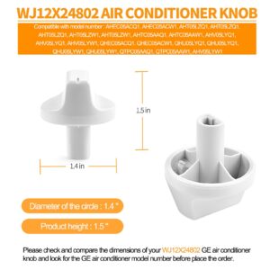 2 Pcs WJ12X24802 Air Conditioner Knob Replacement for GE Air Conditioner Parts, AHV05LYW1 AHT05LZQ1 AHEC05ACW1 Appliance Knob for GE Window Air Conditioner White Plastic Knob