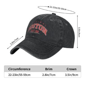 Gwokloeng Boston Hat Men Women Unisex Baseball Caps Graphic Cap Black