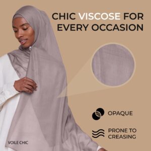 VOILE CHIC Breathable Modal Hijab Scarf for Women - Premium Lightweight Head Scarf Wrap - Etherea