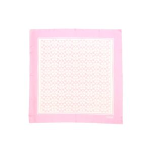 Coach Womens Vintage Signature Printed Silk Square Scarf, Soft Pink