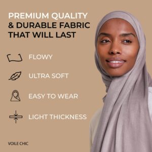 VOILE CHIC Breathable Modal Hijab Scarf for Women - Premium Lightweight Head Scarf Wrap - Etherea