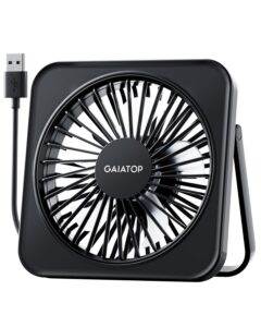 gaiatop usb desk fan, 5 inch personal fan small portable table fan with 180° tilt folding and 3 speeds, strong wind ultra quiet personal cooling fan for office home bedroom desktop travel