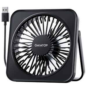 Gaiatop USB Desk Fan, 5 Inch Personal Fan Small Portable Table Fan with 180° Tilt Folding and 3 Speeds, Strong Wind Ultra Quiet Personal Cooling Fan For Office Home Bedroom Desktop Travel