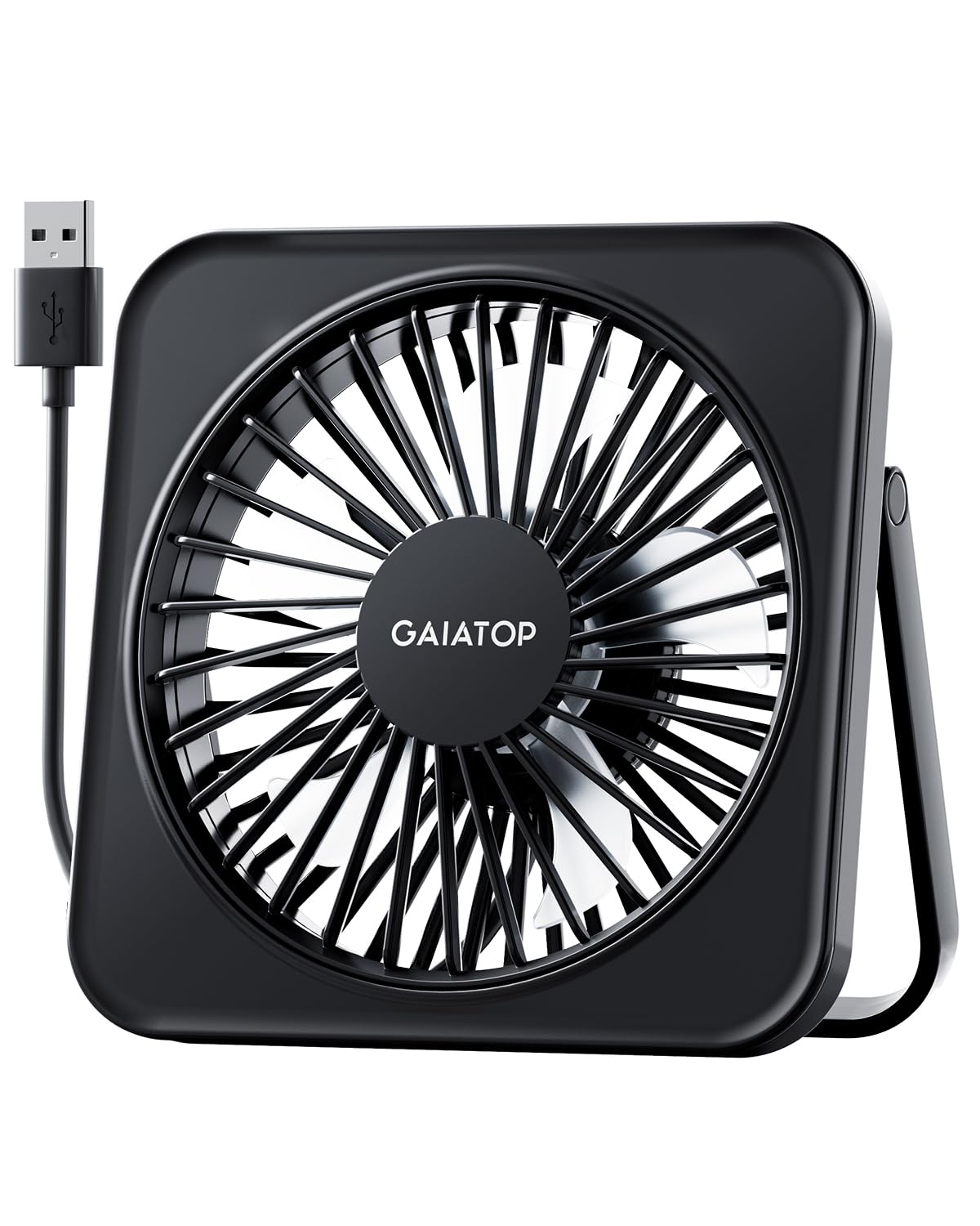 Gaiatop USB Desk Fan, 5 Inch Personal Fan Small Portable Table Fan with 180° Tilt Folding and 3 Speeds, Strong Wind Ultra Quiet Personal Cooling Fan For Office Home Bedroom Desktop Travel