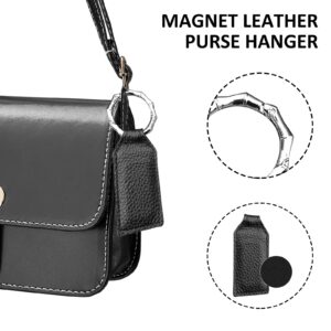 XNDGURE Magnetic Purse Hanger Purse Magnet Purse Magnet Heavy Duty Magnet Keychain Handbag Holder For Table Purse (Black)