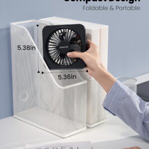 Gaiatop USB Desk Fan, 5 Inch Personal Fan Small Portable Table Fan with 180° Tilt Folding and 3 Speeds, Strong Wind Ultra Quiet Personal Cooling Fan For Office Home Bedroom Desktop Travel