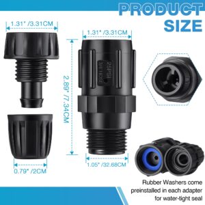 ElectricWise 4 Pcs 25 PSI Drip Irrigation Pressure Regulator Faucet Adapter Kit, 2 Pcs 3/4" FHT x 3/4'' MHT Pressure Regulator, 2 Pcs 1/2 Inch Drip Irrigation Tubing Adapter for Drip Irrigation System