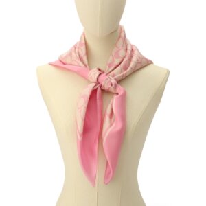 Coach Womens Vintage Signature Printed Silk Square Scarf, Soft Pink