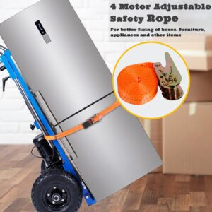 1200W Electric Stair Climbing Sack Hand Trucks Dolly, Gallon Drum Dolly, Stair Dollies Climber Heavy Duty Load 880 lbs with Telescoping Handle & Pneumatic Wheels for Moving Furniture Fridge Appliance