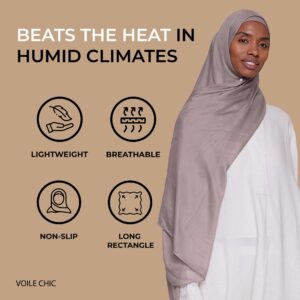 VOILE CHIC Breathable Modal Hijab Scarf for Women - Premium Lightweight Head Scarf Wrap - Etherea