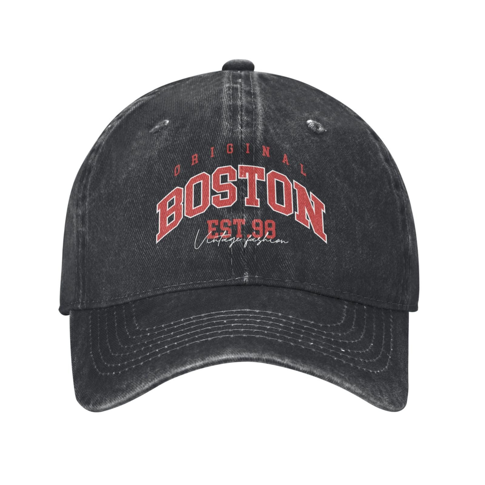 Gwokloeng Boston Hat Men Women Unisex Baseball Caps Graphic Cap Black