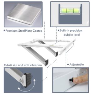 Flamorrow Window Air Conditioner Support Bracket, No Drilling or Tools Required, Drillless Easy Install AC Mount, Heavy Duty Window AC Bracket Fits Single or Double Hung Windows, Holds Up to 200lbs