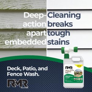 RMR Deck, Patio, & Fence Wash - Commercial-Grade Outdoor Stain Remover for Mold, Mildew, and Algae, 64 Ounce Bottle with Hose-End Adapter