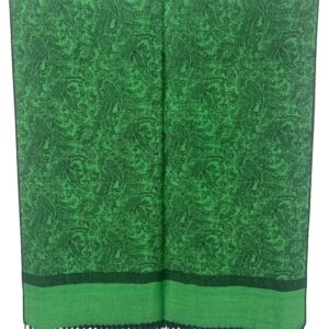 Pashmina Shawl Wrap for Women Soft Lightweight Multi-Purpose Scarf for Weddings, Parties & Casual Wear (Jacquard Green Black - PL18103)