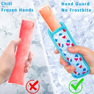 Popsicle Holder for Kids, 6 Pieces Ice Pop Neoprene Insulator Sleeves, Freeze Pops Neoprene Sleeves, Cute Ice Sleeves Holder Bag, Reusable Washable Ice Popsicle Sleeves for Boys Girls. (Multicolor-1)