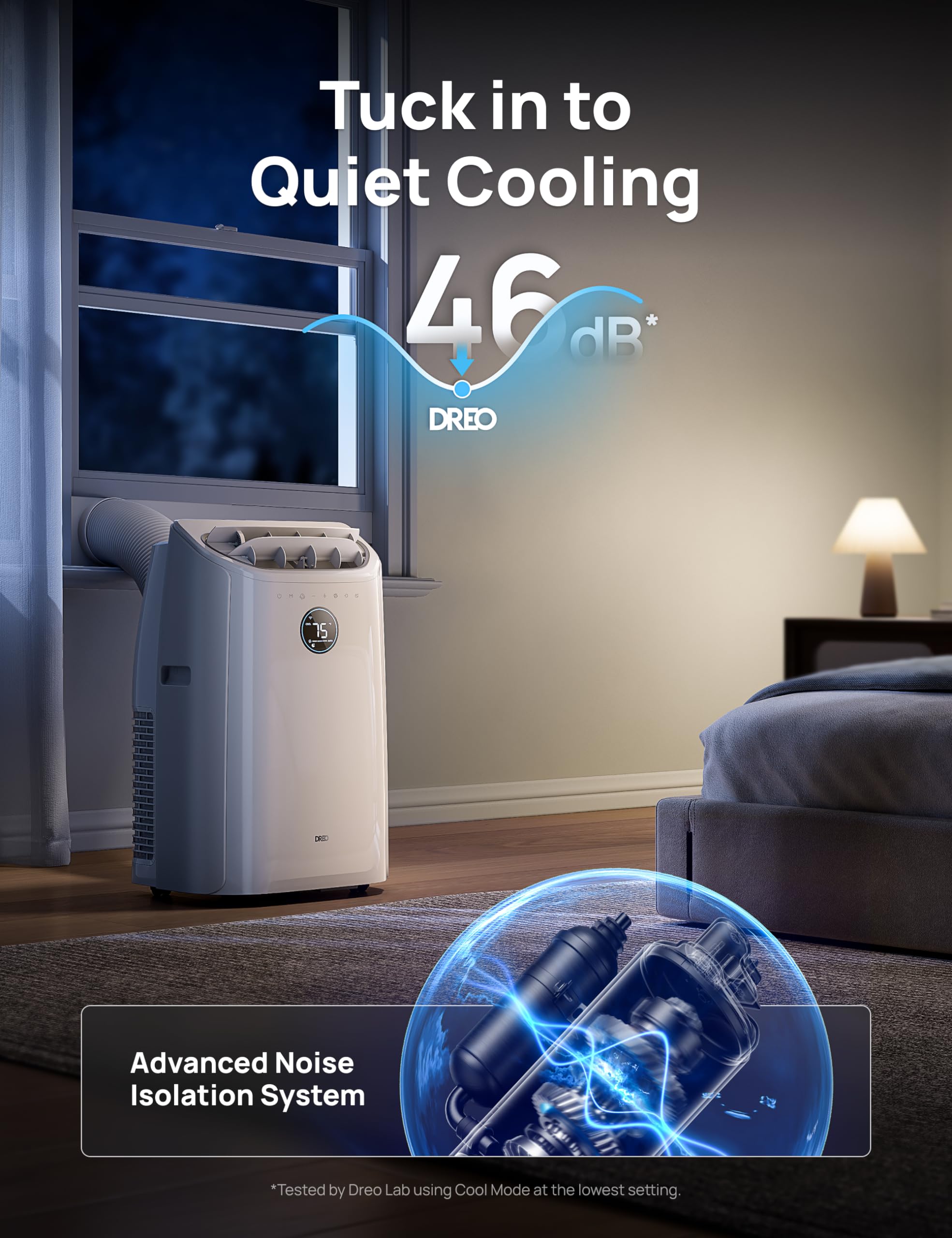 Dreo Portable Air Conditioners, 14,000 BTU Air Conditioner for Bedroom with Drainage-free Cooling, 46dB Quiet, APP/Voice/Remote, 24h Timer with Fan & Dehumidifier, Smart AC Unit for Room Indoors