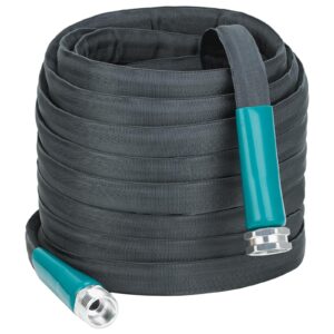 linex garden hose 50ft flexible water hose, heavy duty, lightweight and kink-free garden hoses with aluminum fittings