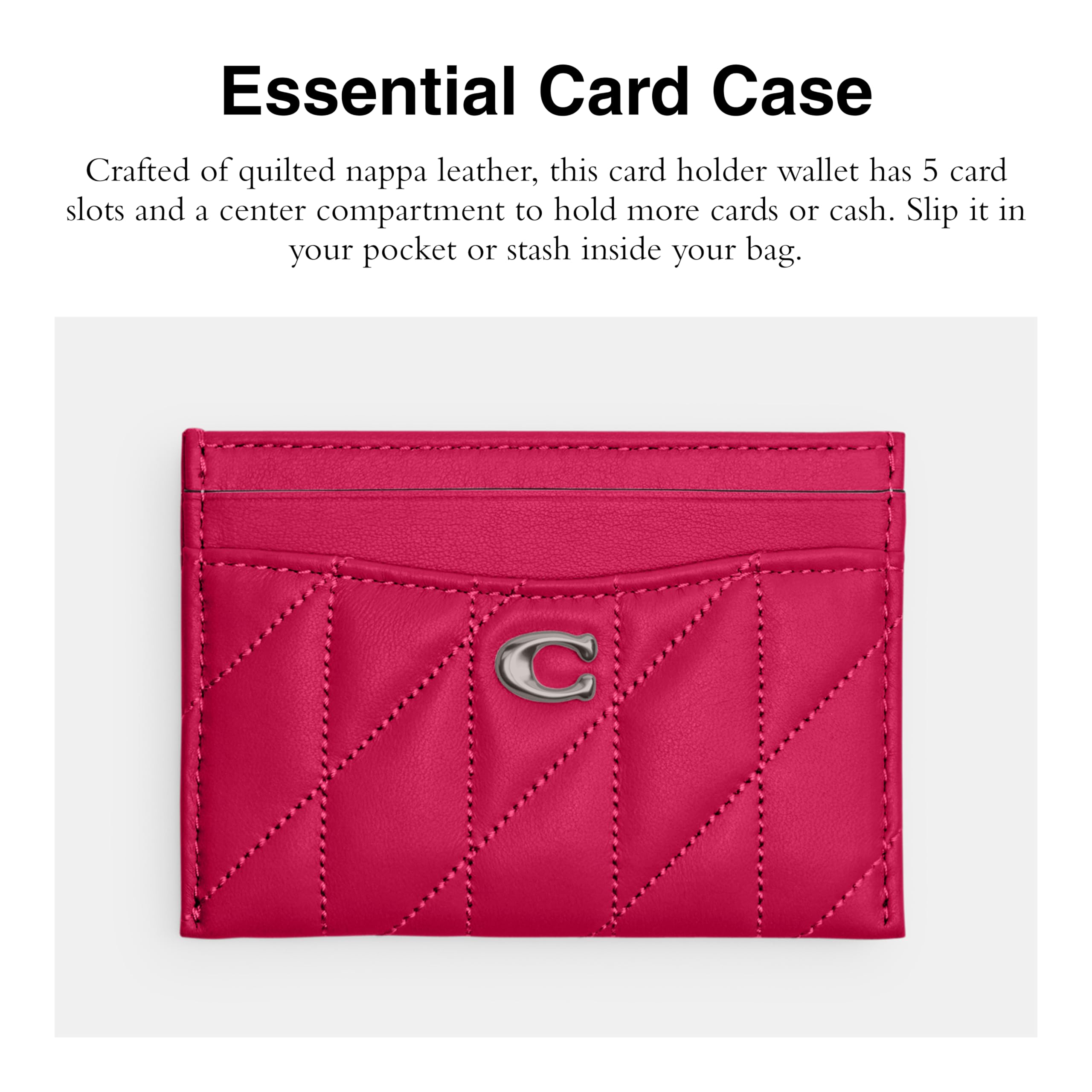 Coach Essential Card Case, Dragonfruit