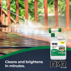 RMR Deck, Patio, & Fence Wash - Commercial-Grade Outdoor Stain Remover for Mold, Mildew, and Algae, 64 Ounce Bottle with Hose-End Adapter