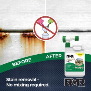 RMR Deck, Patio, & Fence Wash - Commercial-Grade Outdoor Stain Remover for Mold, Mildew, and Algae, 64 Ounce Bottle with Hose-End Adapter