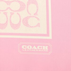 Coach Womens Vintage Signature Printed Silk Square Scarf, Soft Pink