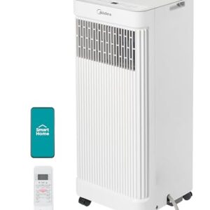 Midea 10,000 BTU ASHRAE (7,100 BTU SACC) Portable Air Conditioner Smart Control, Cools up to 300 Sq. Ft., with Dehumidifier & Fan mode, Easy- to-use Remote Control & Window Installation Kit Included