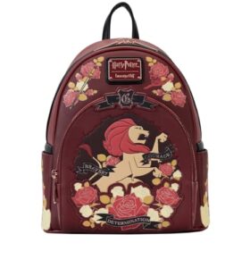 loungefly harry potter gryffindor house floral tattoo mini backpack