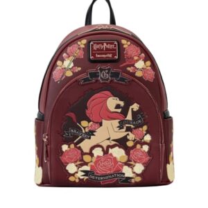 Loungefly Harry Potter Gryffindor House Floral Tattoo Mini Backpack