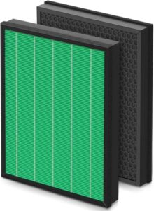 400/400s replacement filter for coway airmega max2 400 400s 400(g) 400s(g) air purifier, max2 green true hepa and active carbon filter set, ap-2015-fp, 1 set