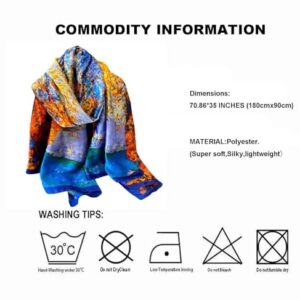 Acotavie Scarfs for Women Dressy Fashion Scarves Long Floral Pattern Scarf Lightweight Sunscreen Shawls (C028)