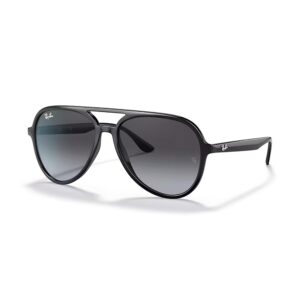 ray-ban rb4376 601/8g 57mm black/grey gradient aviator sunglasses for men for women + bundle with deisgner iwear complimentary eyewear kit