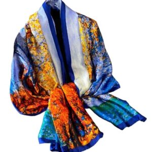 Acotavie Scarfs for Women Dressy Fashion Scarves Long Floral Pattern Scarf Lightweight Sunscreen Shawls (C028)