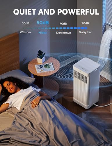 Midea 10,000 BTU ASHRAE (7,100 BTU SACC) Portable Air Conditioner Smart Control, Cools up to 300 Sq. Ft., with Dehumidifier & Fan mode, Easy- to-use Remote Control & Window Installation Kit Included