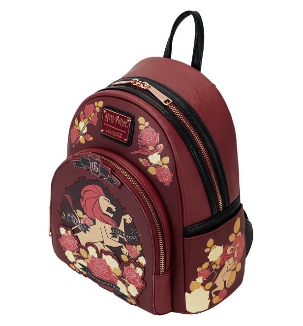 Loungefly Harry Potter Gryffindor House Floral Tattoo Mini Backpack