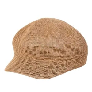 Newsboy Caps Straw Cap Women Summer Newsboy Cap Straw Knitted Beach Sun Hat with Adjustable Rope for Women Sun Hat Khaki