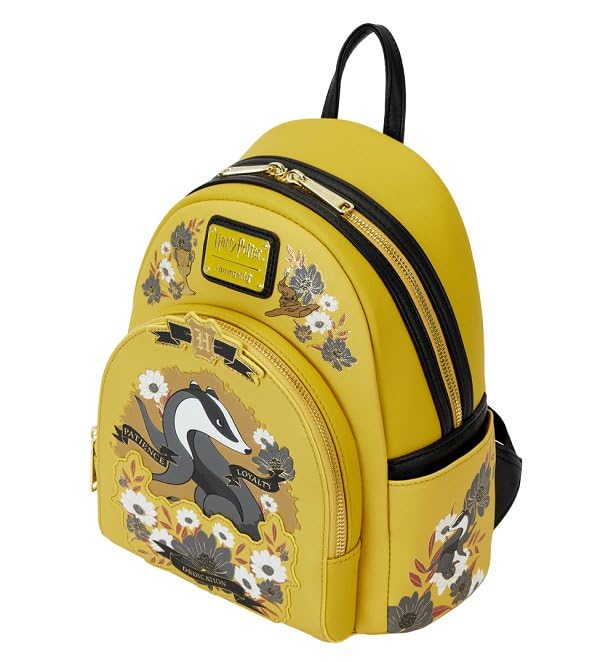 Loungefly Harry Potter Hufflepuff House Floral Tattoo Mini Backpack