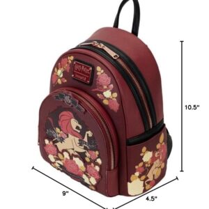 Loungefly Harry Potter Gryffindor House Floral Tattoo Mini Backpack