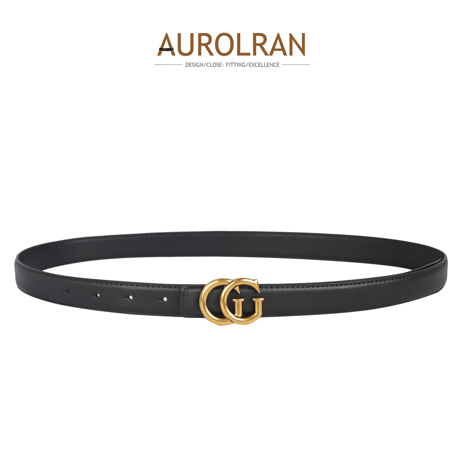 Aurolran Women's Leather Belt with Buckle - Ideal for Dresses, Jeans, and Coats