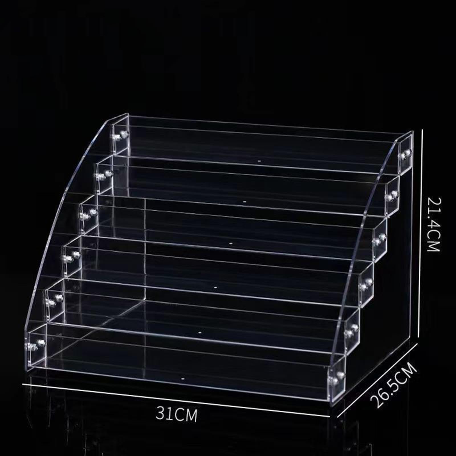 Luwecf Acrylic Business Card Holder Display Stand Display Shelf Transparent Name Cards Holder Desktop Dispenser for Greeting Cards , 6 Tier