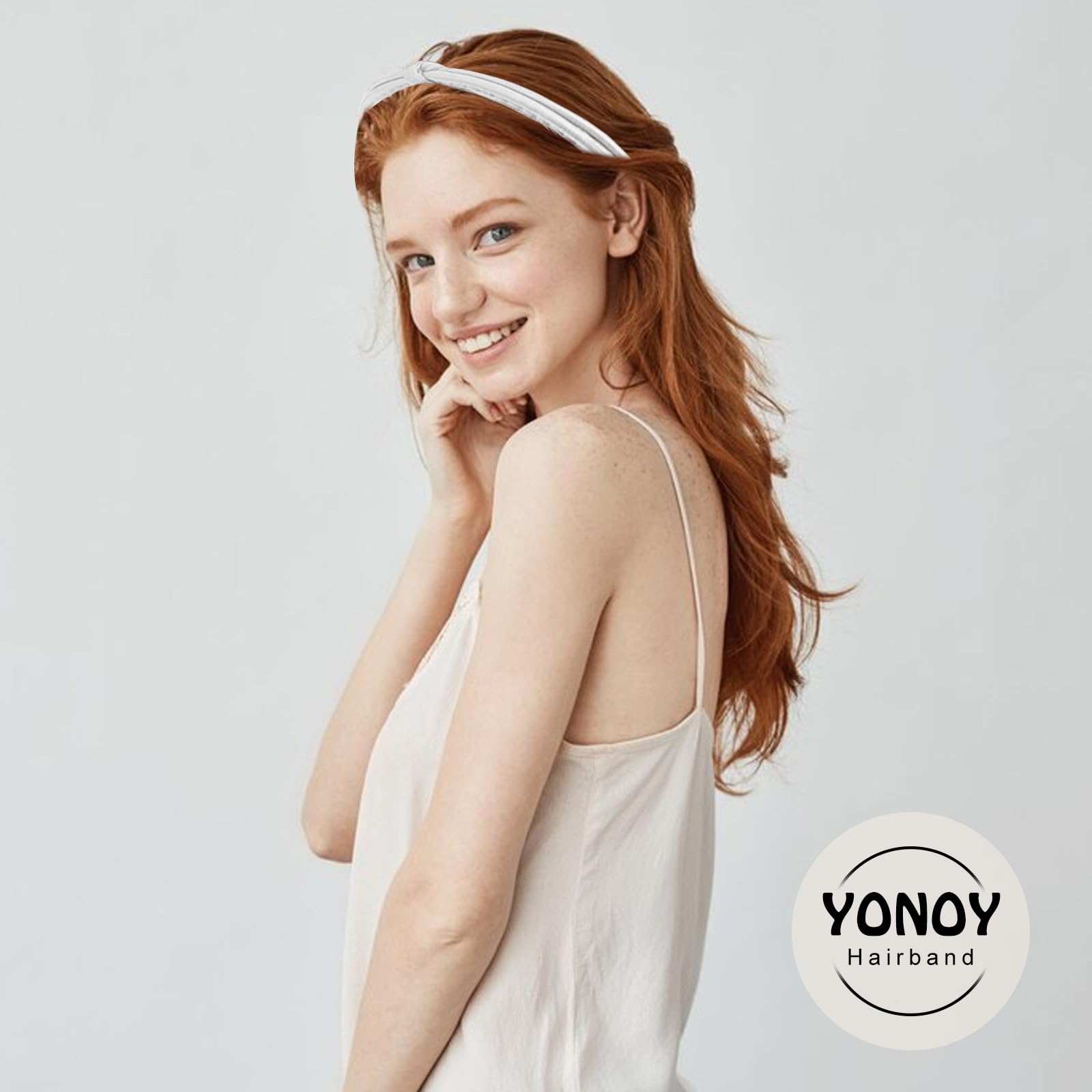 YONOY Knotted Headbands Set - 5 Cute Leather Hair Styling Accessories for Women and Girls, Non-Slip Knot Headbands in Five Colors