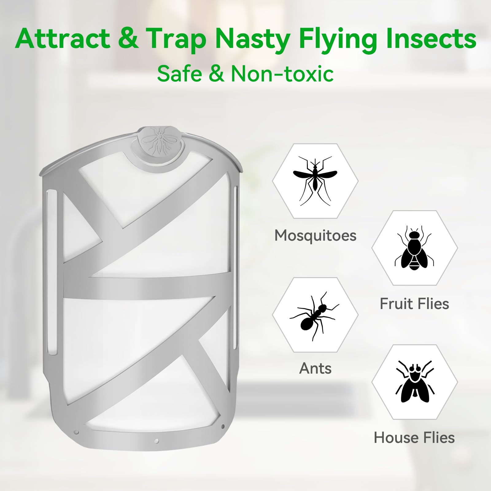 8 Pack Flying Insect Trap Refills Compatible with ZEVO, Indoor Fruit Fly Refill Cartridge Sets for Plug-in Light M364 and Max, 8Pcs Mosquito Bug Light Refills