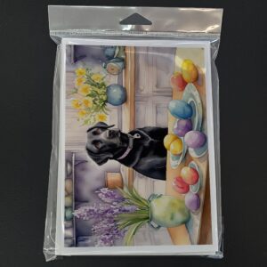 Caroline's Treasures DAC6845GCA7P Decorating Easter Black Labrador Retriever Greeting Cards Pack of 8 Blank Cards with Envelopes Whimsical A7 Size 5x7 Blank Note Cards