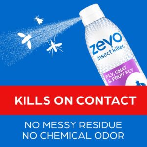 Zevo Flying Insect Bug Spray: Aerosol Spray Kills Fruit Flies, Gnats, Mosquitoes and Moths - for Indoor and Outdoor Use (3 Bottles)