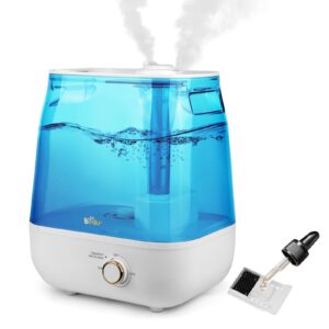 bear humidifiers for bedroom large room, top fill 6l super powerful cool mist humidifier with dual 360° nozzles & oil diffuser, rapid humidification, quiet humidifiers for baby nursery & plants, 24h